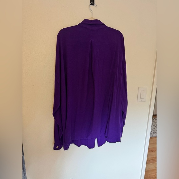 NEW Jules of Morocco Womens Boyfriend Oversized Button Down One Size Purple NWT - Picture 5 of 8